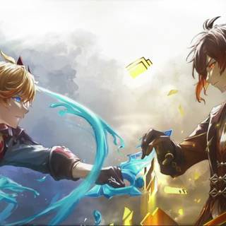 Zhongli and Childe wallpaper