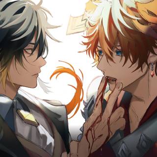 Zhongli and Childe wallpaper