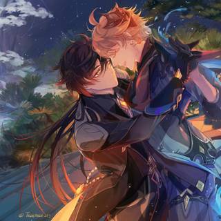 Zhongli and Childe wallpaper