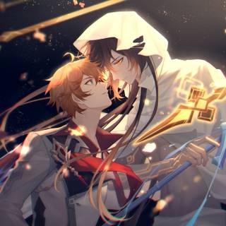 Zhongli and Childe wallpaper