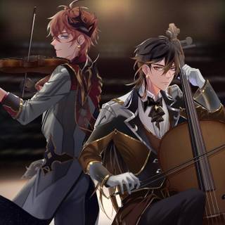 Zhongli and Childe wallpaper