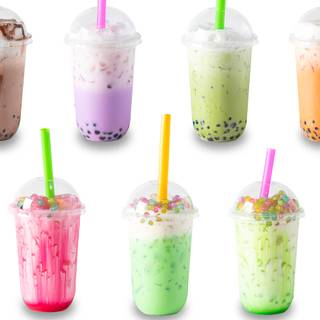 Spring bubble tea wallpaper