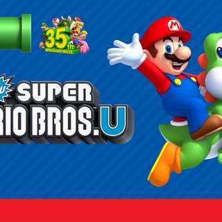 Super Mario logo wallpaper