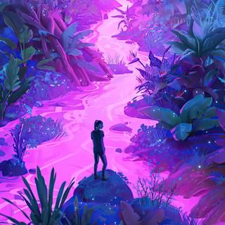 Purple river wallpaper