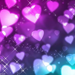 Valentine hearts purple wallpaper