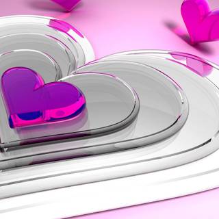 Valentine hearts purple wallpaper