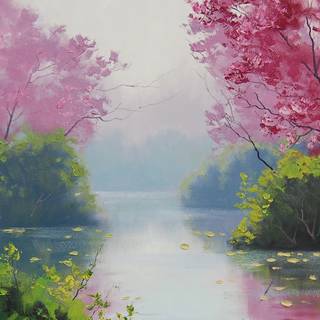 Scenery painting wallpaper