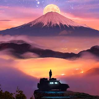 Scenery painting wallpaper