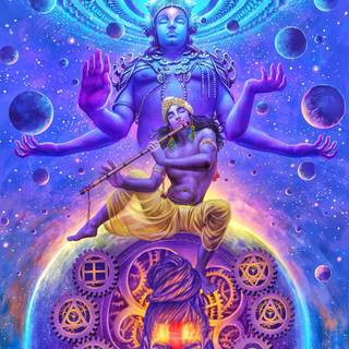Cosmic Krishna wallpaper