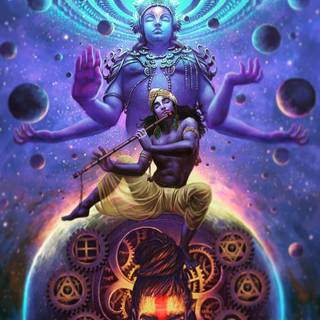 Cosmic Krishna wallpaper