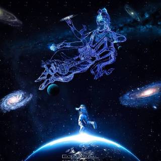 Cosmic Krishna wallpaper