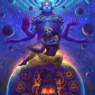 Cosmic Krishna wallpaper