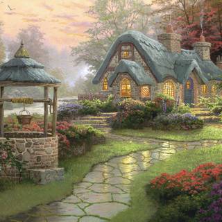 Scenery painting wallpaper