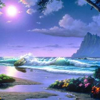 Scenery painting wallpaper