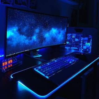 PC gaming setup wallpaper