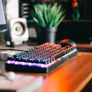 PC gaming setup wallpaper