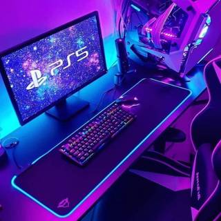 PC gaming setup wallpaper