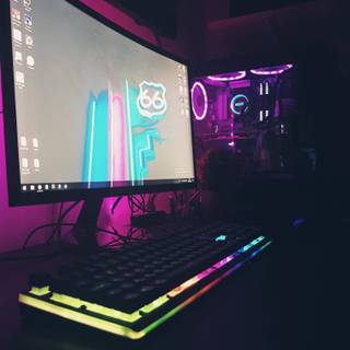 PC gaming setup wallpaper