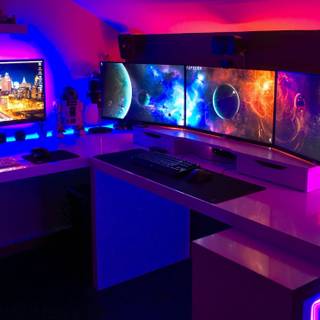 PC gaming setup wallpaper
