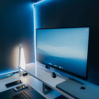 PC gaming setup wallpaper