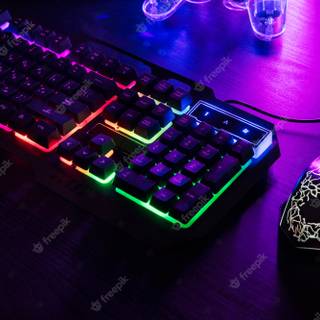 PC gaming setup wallpaper