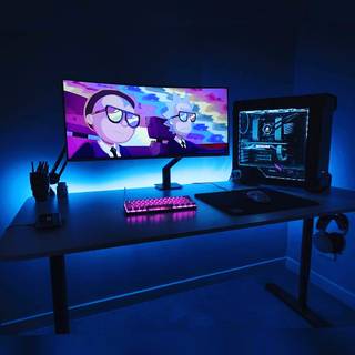 PC gaming setup wallpaper