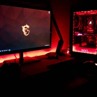 PC gaming setup wallpaper