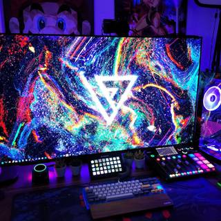PC gaming setup wallpaper