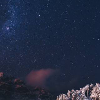 Winter night sky wallpaper