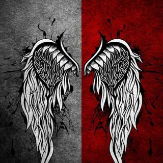 Black and white wings wallpaper