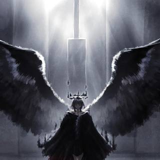 Black and white wings wallpaper