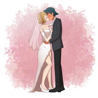 Ash Serena marriage wallpaper