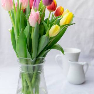 Spring flower vase wallpaper