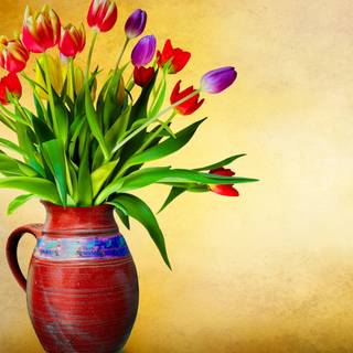 Spring flower vase wallpaper