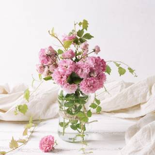 Spring flower vase wallpaper