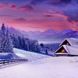 Colorful winter scenes wallpaper