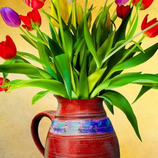 Spring flower vase wallpaper