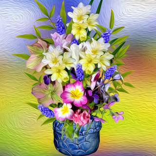 Spring flower vase wallpaper