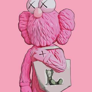 Kaws pink wallpaper