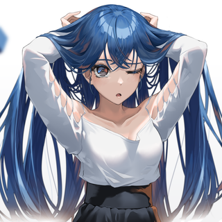 Anime girls with blue hair wallpaper
