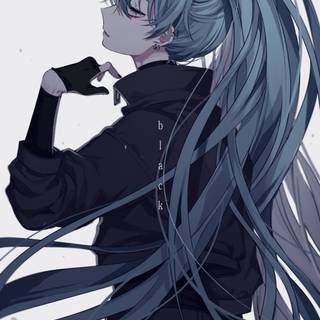 Anime girls with blue hair wallpaper