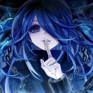 Anime girls with blue hair wallpaper