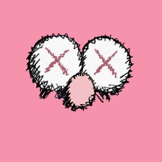 Kaws pink wallpaper