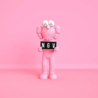 Kaws pink wallpaper