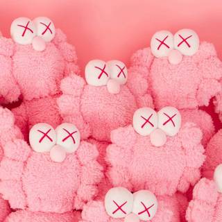 Kaws pink wallpaper