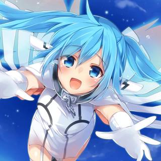 Anime girls with blue hair wallpaper