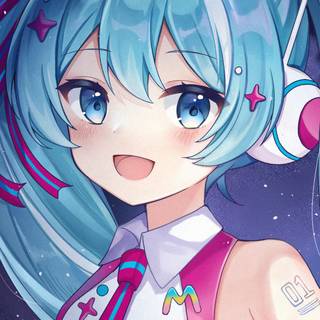 Anime girls with blue hair wallpaper