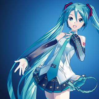 Anime girls with blue hair wallpaper