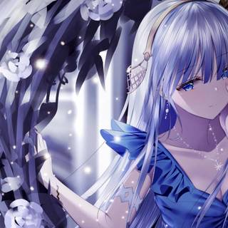 Anime girls with blue hair wallpaper