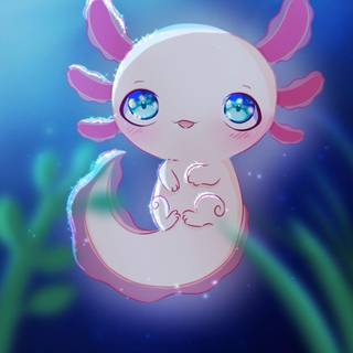 Cartoon axolotl wallpaper